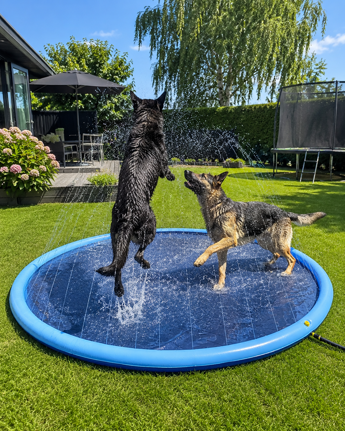 Piscina per Cani con Spruzzi d'Acqua (disponibile in varie taglie per cani grandi e piccoli)