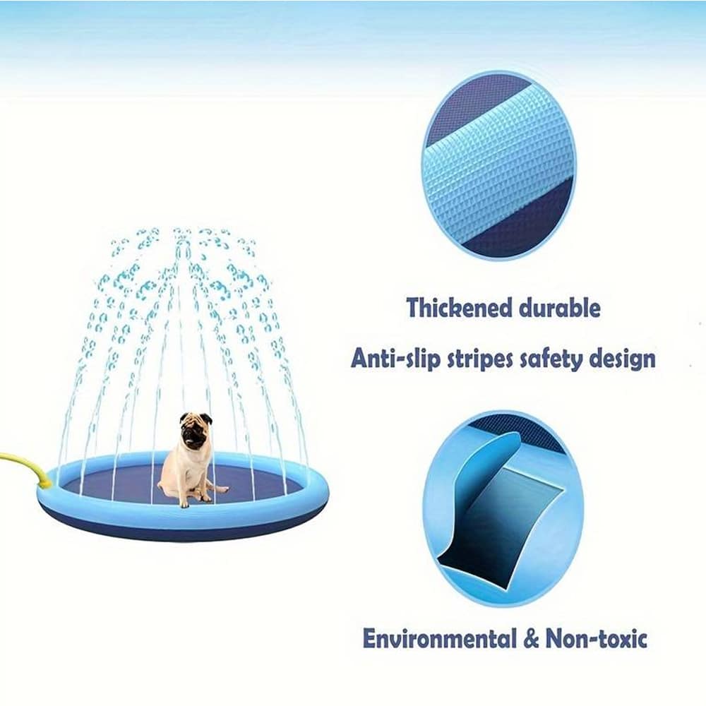 Piscina per Cani con Spruzzi d'Acqua (disponibile in varie taglie per cani grandi e piccoli)