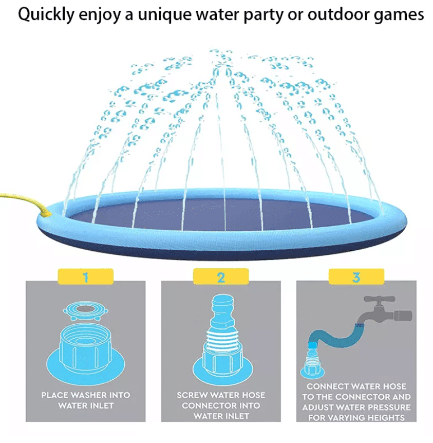 Piscina per Cani con Spruzzi d'Acqua (disponibile in varie taglie per cani grandi e piccoli)