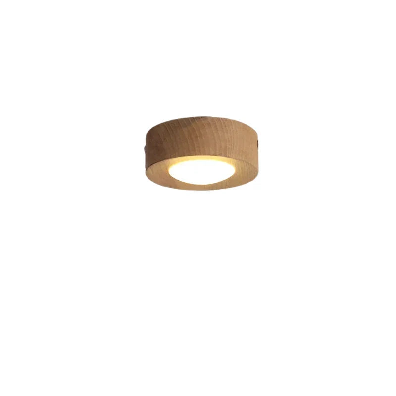 Plafoniera in legno di noce con faretto a LED