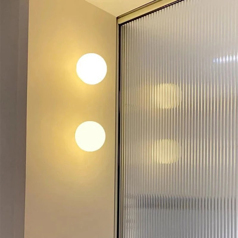 Plafoniera – Moderna lampada da soffitto rotonda in vetro e alluminio a luce soffusa