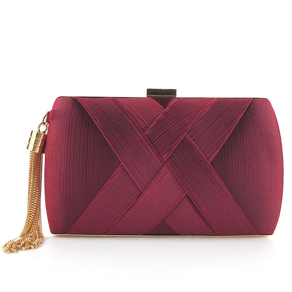 Pochette da sera da donna con nappa dal design moderno