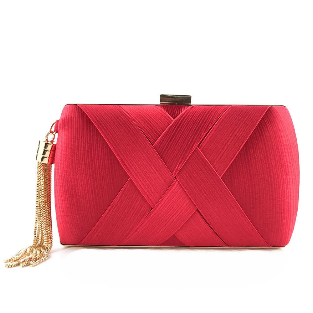 Pochette da sera da donna con nappa dal design moderno