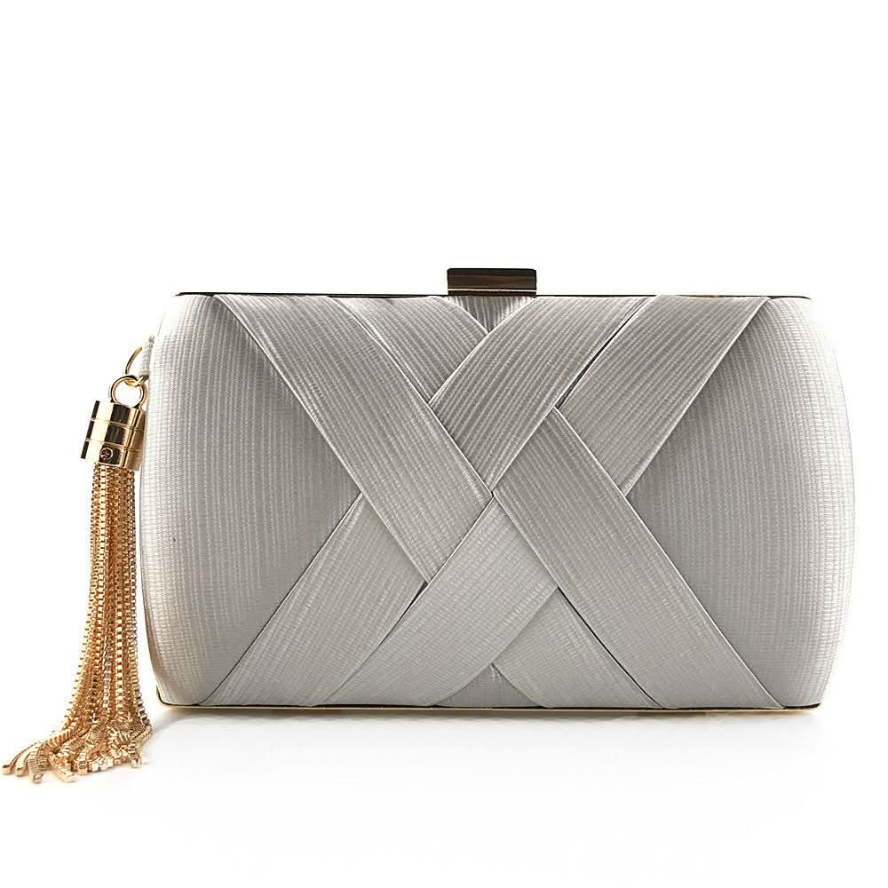 Pochette da sera da donna con nappa dal design moderno