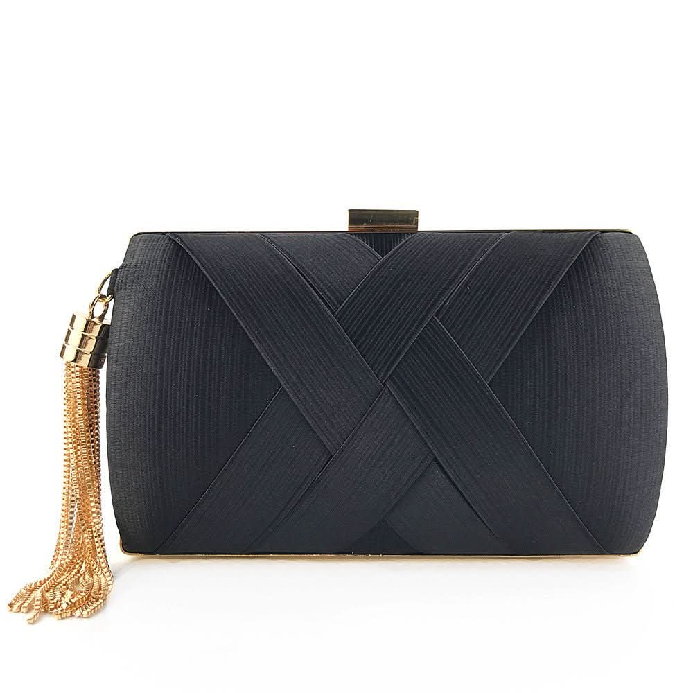 Pochette da sera da donna con nappa dal design moderno