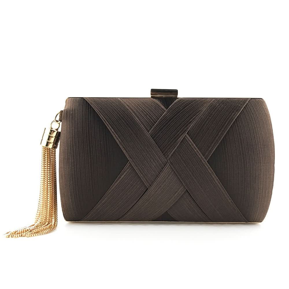 Pochette da sera da donna con nappa dal design moderno