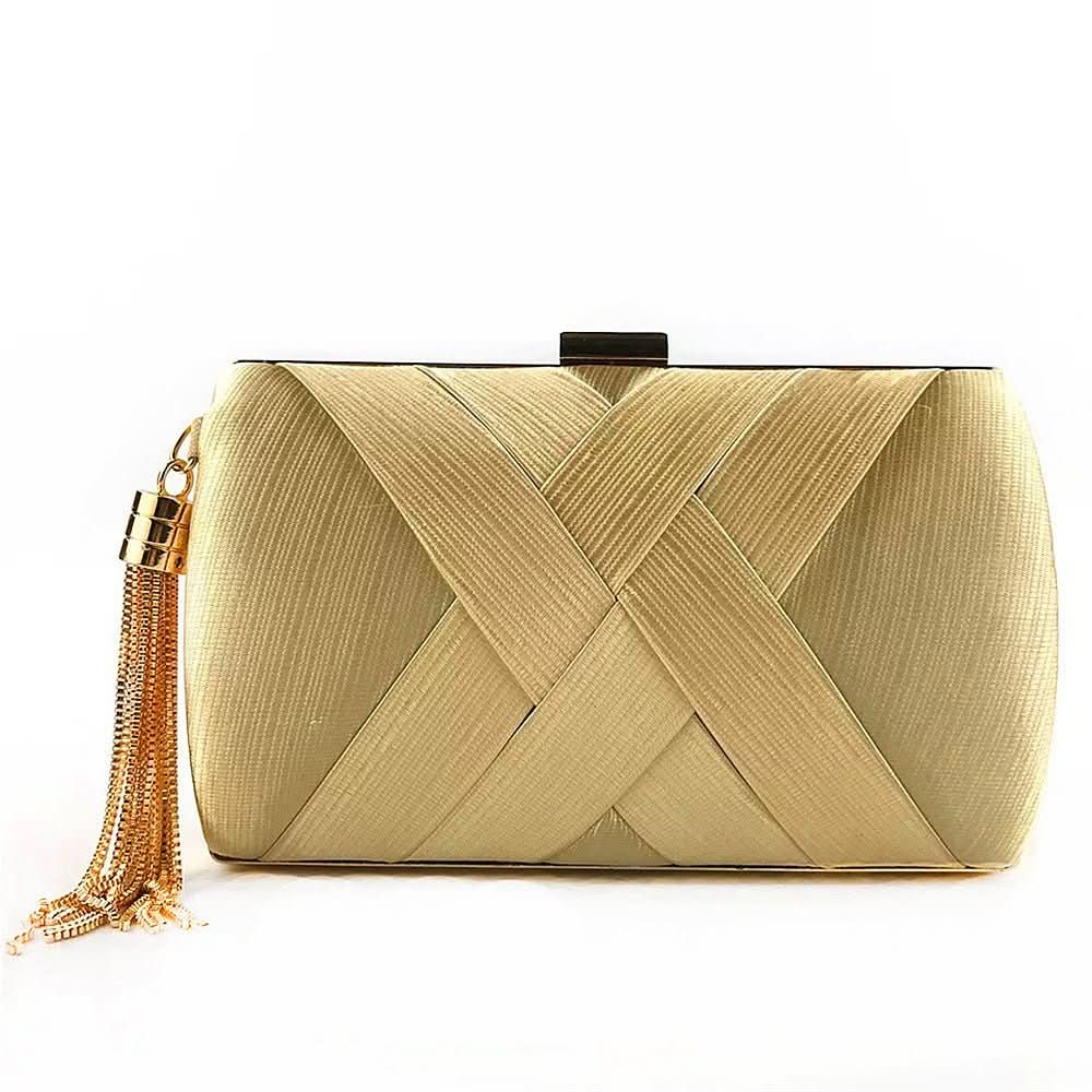 Pochette da sera da donna con nappa dal design moderno