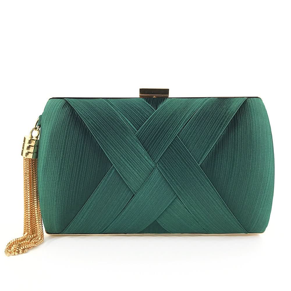 Pochette da sera da donna con nappa dal design moderno