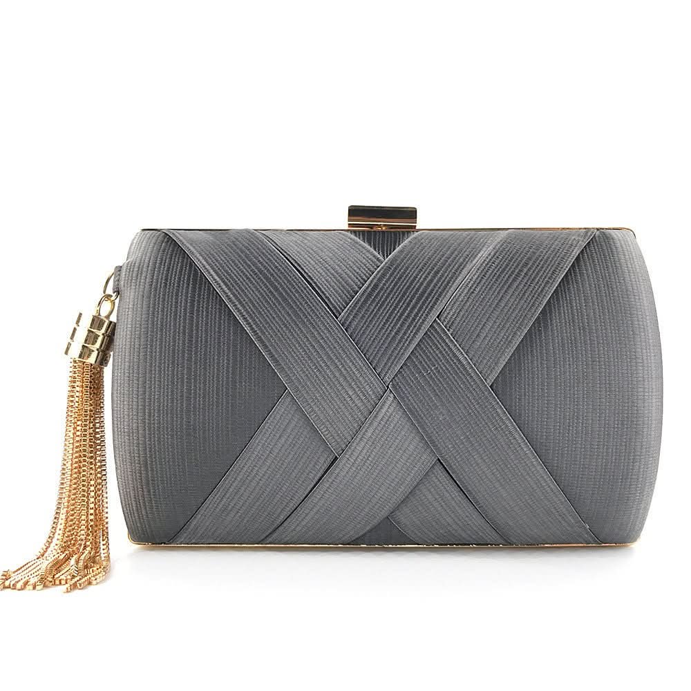 Pochette da sera da donna con nappa dal design moderno