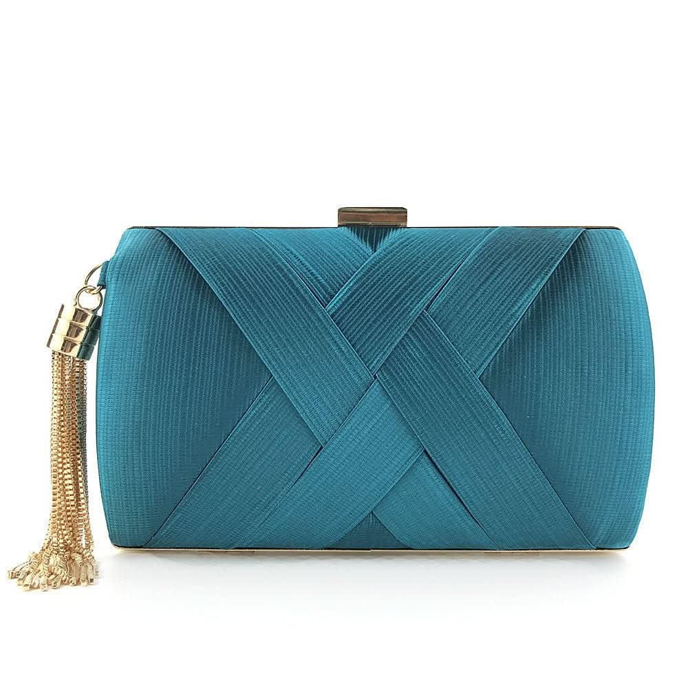 Pochette da sera da donna con nappa dal design moderno