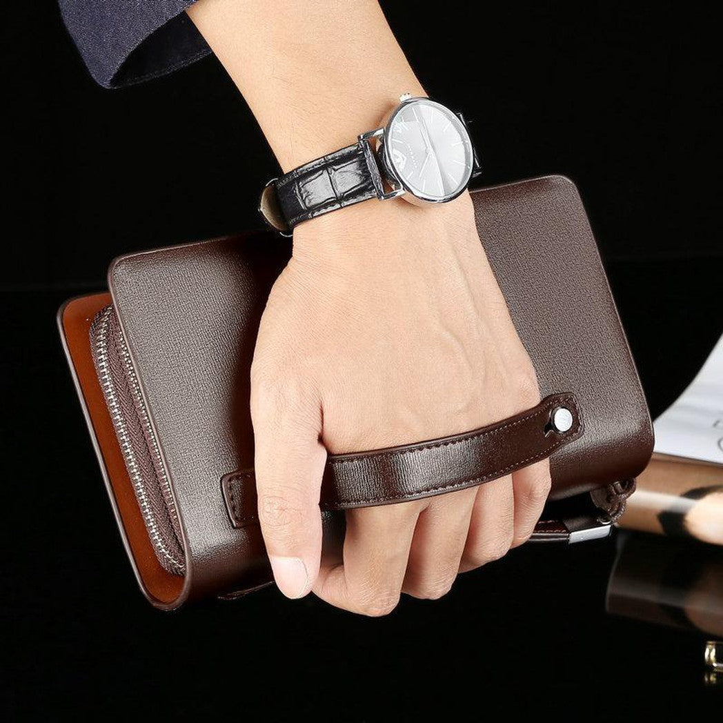 Pochette da uomo in pelle PU