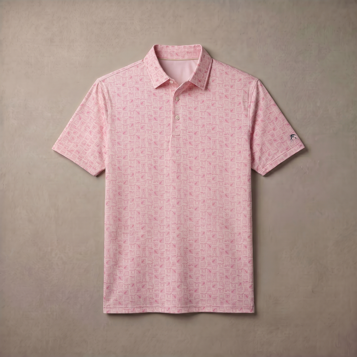 Polo da uomo con stampa melange | Traspirante | UPF 50 | Elasticizzata in 4 direzioni