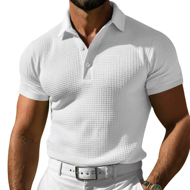 Polo da Uomo con Trama in Rilievo e Vestibilità Regular