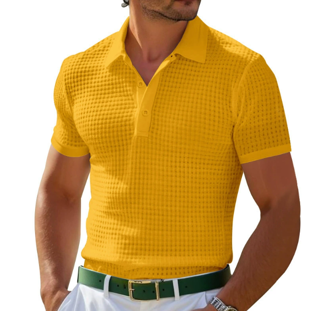 Polo da Uomo con Trama in Rilievo e Vestibilità Regular