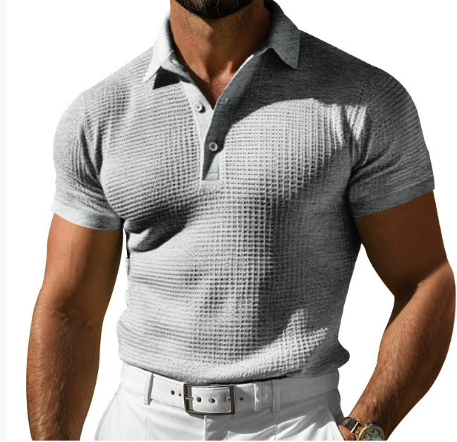 Polo da Uomo con Trama in Rilievo e Vestibilità Regular