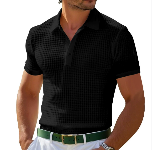 Polo da Uomo con Trama in Rilievo e Vestibilità Regular