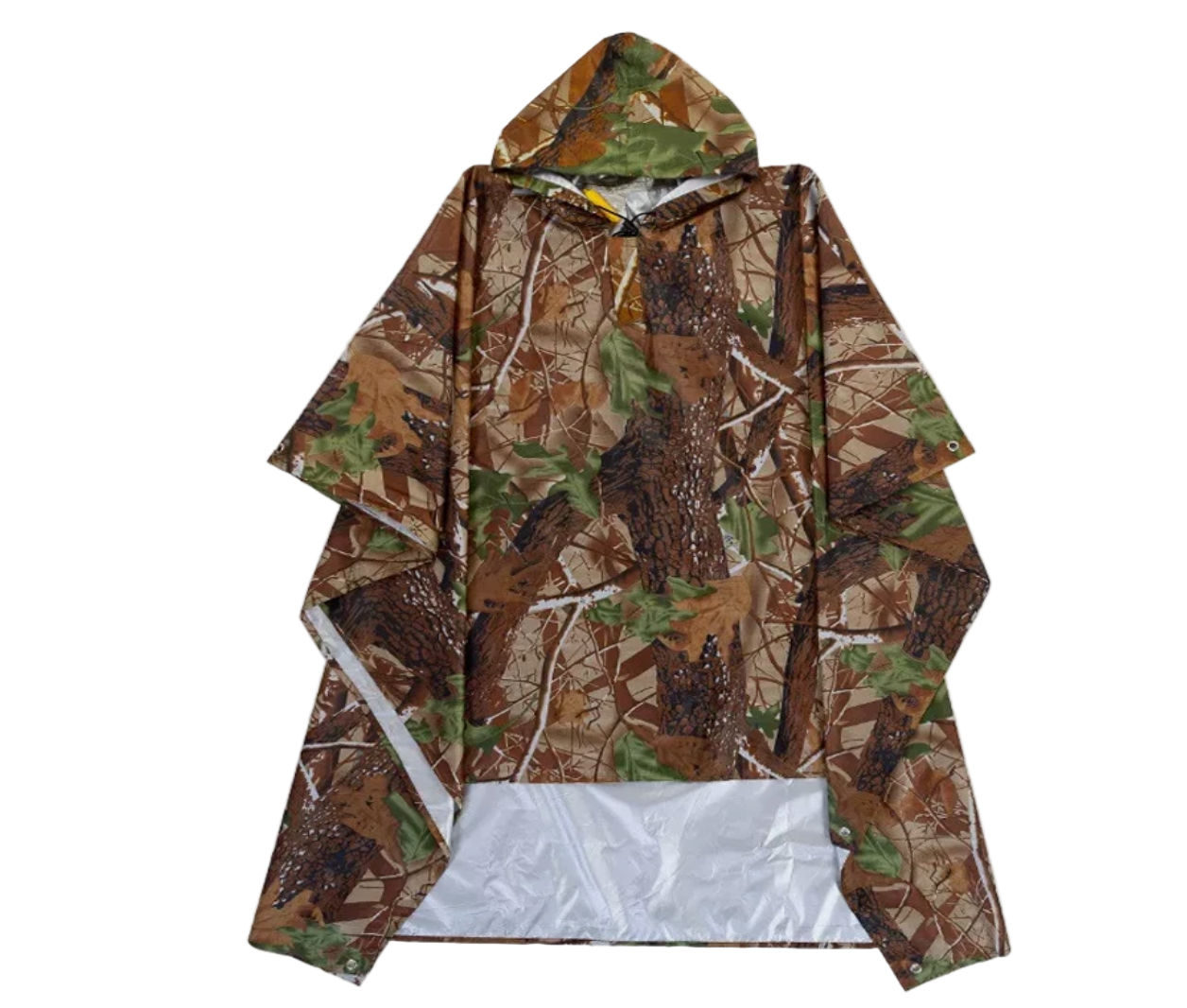 Poncho impermeabile con cappuccio in stile militare