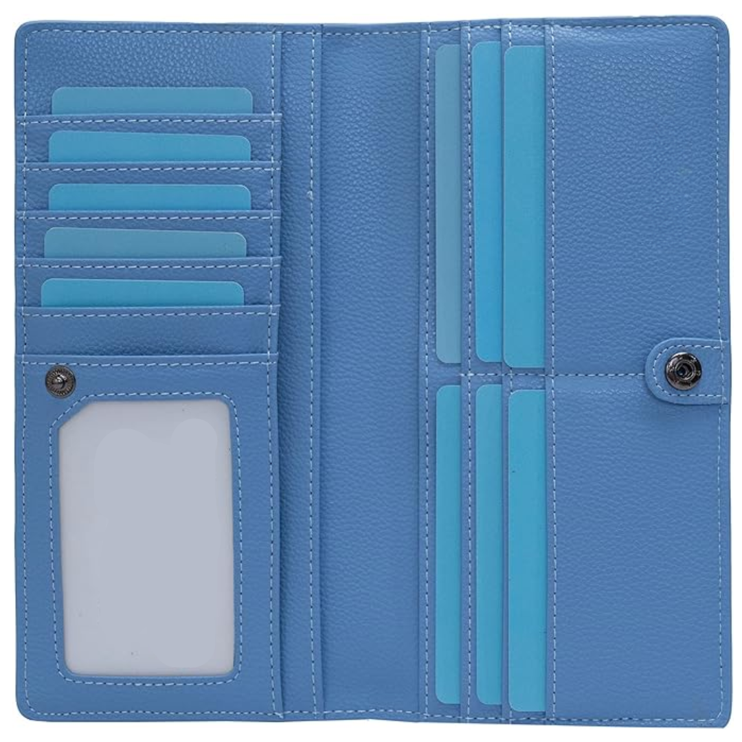 Portacarte sottile in pelle con protezione RFID, portafoglio ultrasottile
