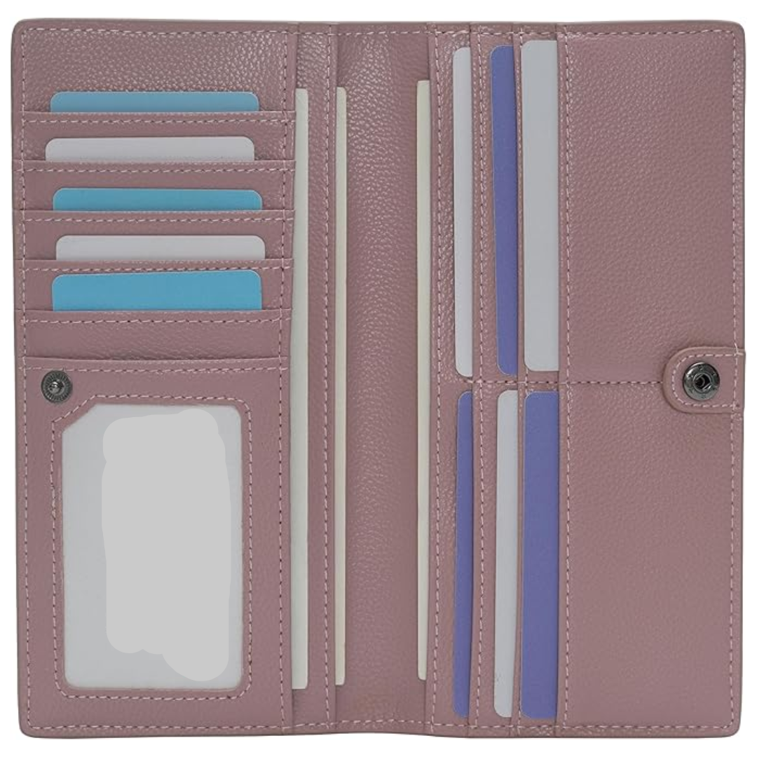 Portacarte sottile in pelle con protezione RFID, portafoglio ultrasottile