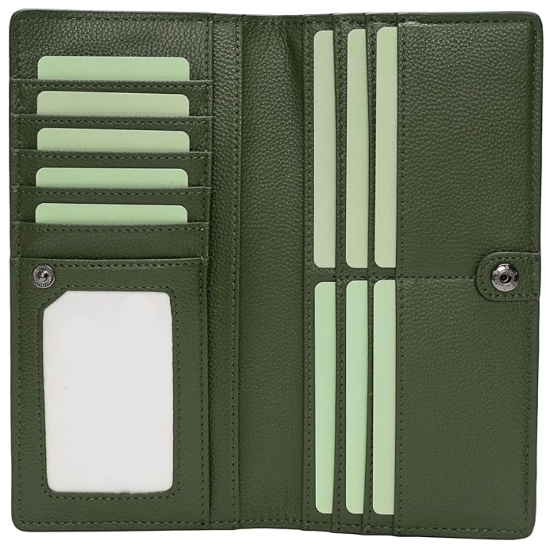 Portacarte sottile in pelle con protezione RFID, portafoglio ultrasottile