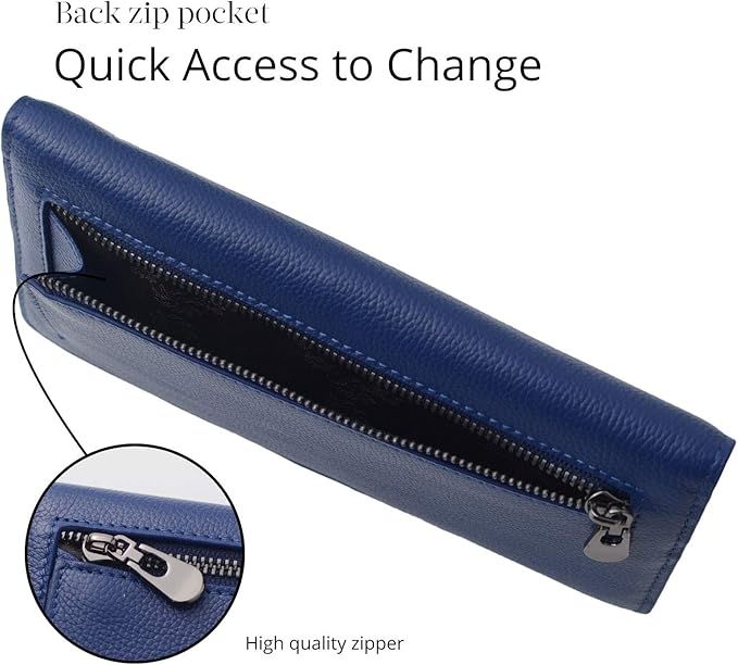Portacarte sottile in pelle con protezione RFID, portafoglio ultrasottile