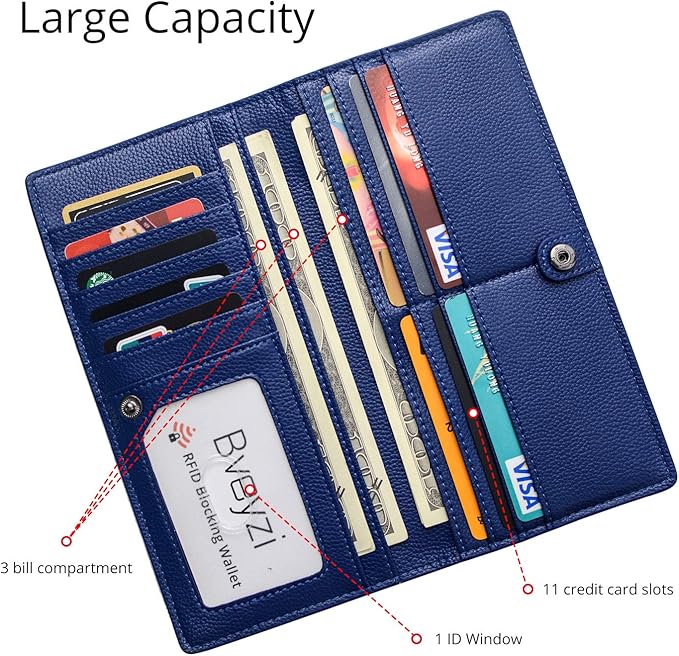 Portacarte sottile in pelle con protezione RFID, portafoglio ultrasottile