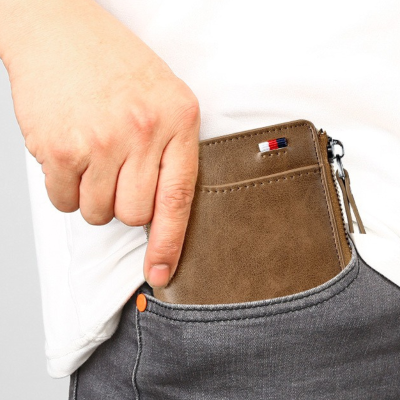 Portafoglio da uomo in vera pelle con protezione RFID antifurto