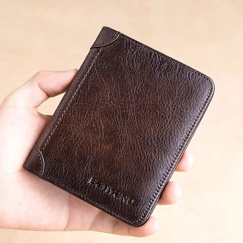Portafoglio multifunzionale in pelle con protezione RFID