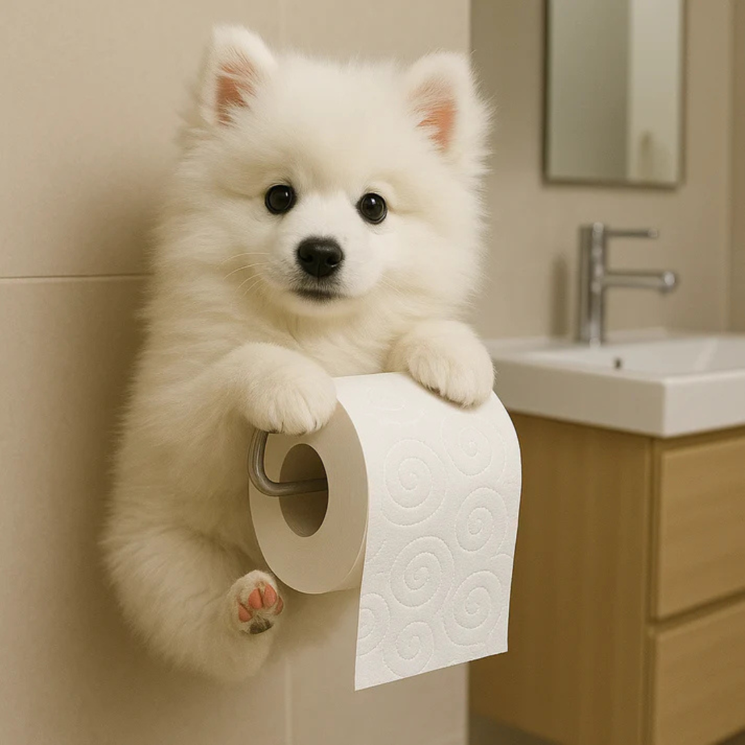 Portarotolo per Carta Igienica - Supporto da Parete dal Design Divertente a Forma di Cane