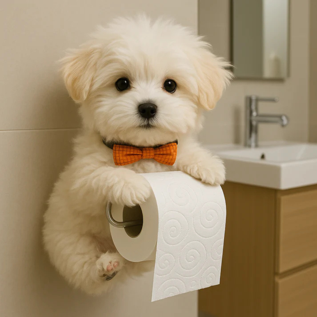 Portarotolo per Carta Igienica - Supporto da Parete dal Design Divertente a Forma di Cane