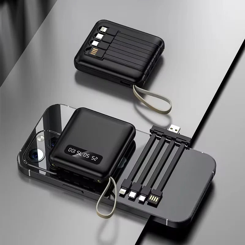 Power Bank 4-in-1 - Ricarica Rapida USB-C - 10000 e 20000 mAh - Nero, Bianco e Viola