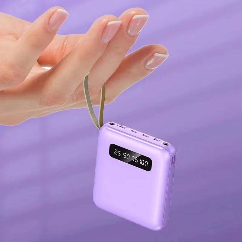 Power Bank 4-in-1 - Ricarica Rapida USB-C - 10000 e 20000 mAh - Nero, Bianco e Viola