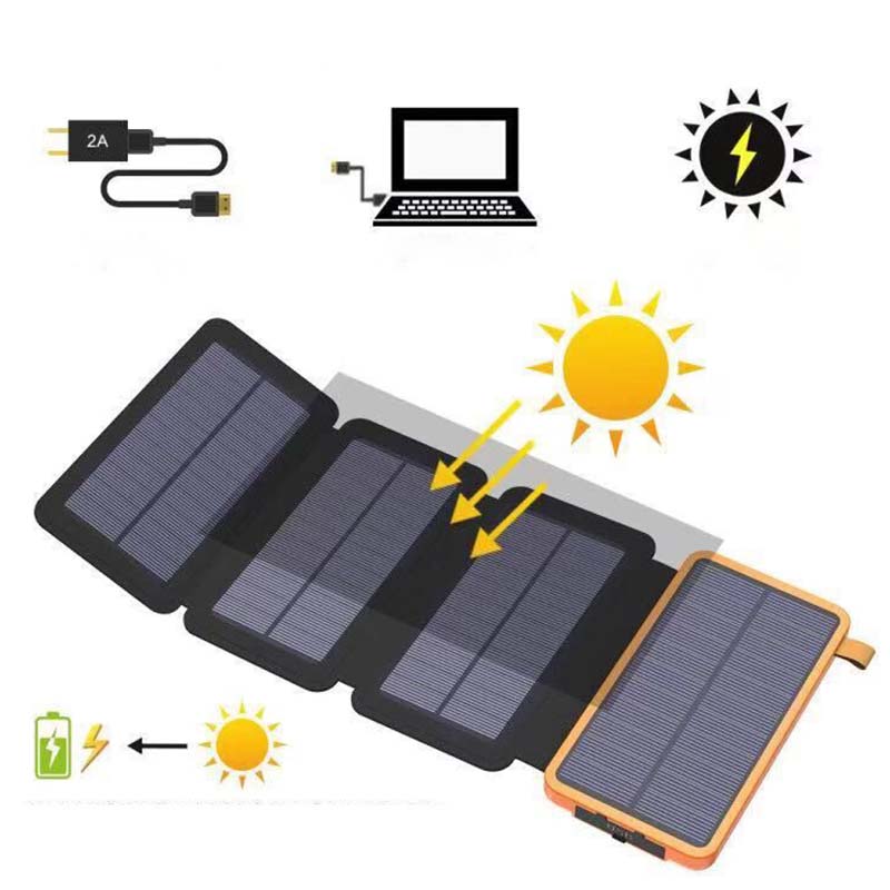 Powerbank solare portatile, pieghevole e impermeabile
