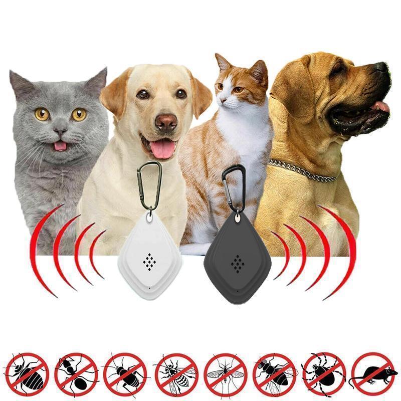 Protezione Antizecche ad Ultrasuoni Sicura per Animali Domestici in Bianco e Nero
