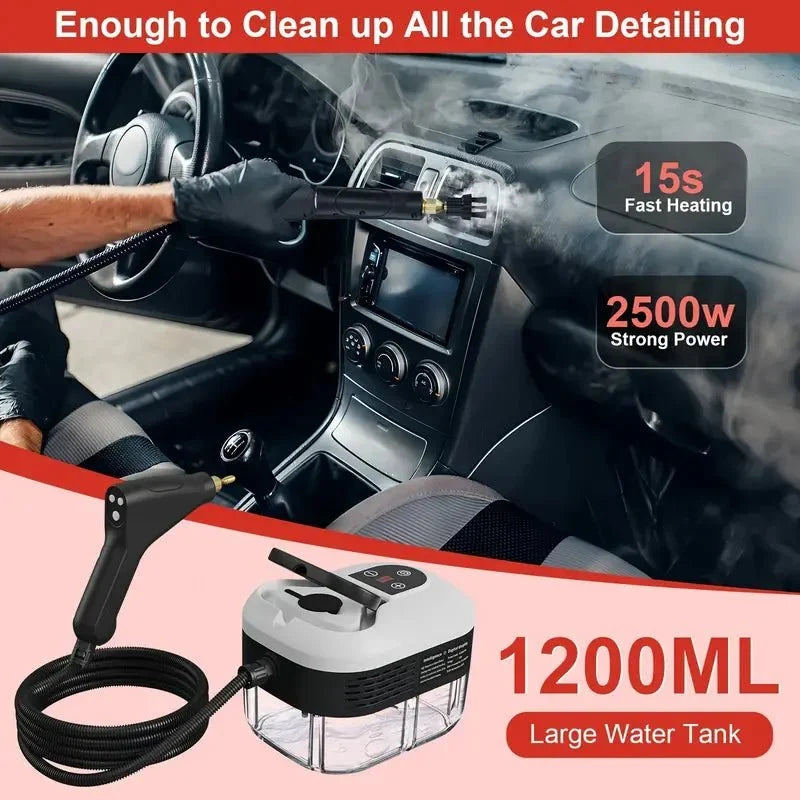 Pulitore a vapore ad alta pressione da 2500 W con 4 ugelli