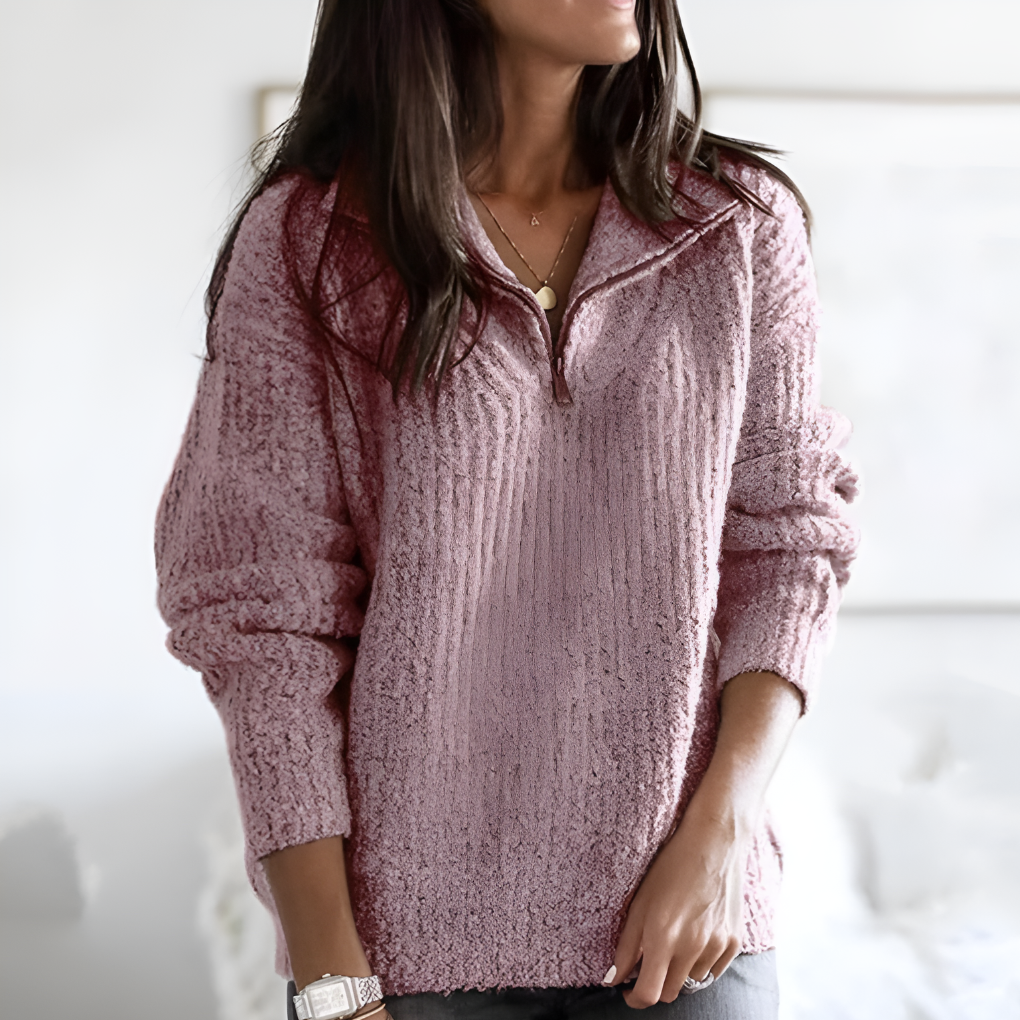 Pullover da Donna con Mezza Zip