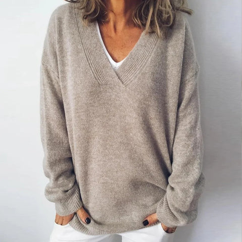 Pullover da Donna con Scollo a V, Morbido, Comodo e Casual