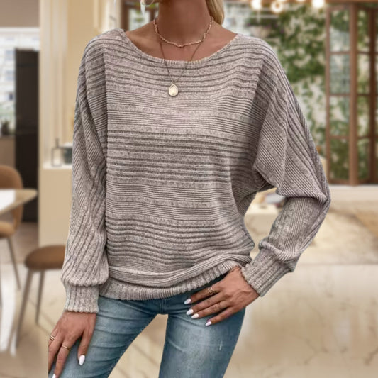 Pullover da donna in maglia a righe – Stile classico e comfort