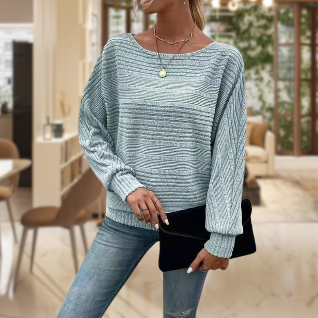 Pullover da donna in maglia a righe – Stile classico e comfort
