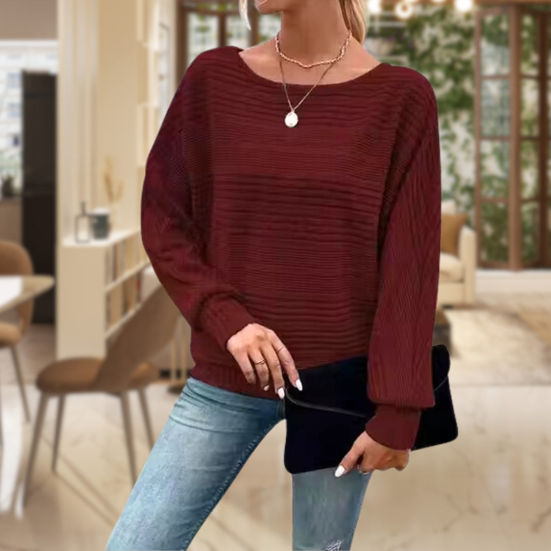Pullover da donna in maglia a righe – Stile classico e comfort