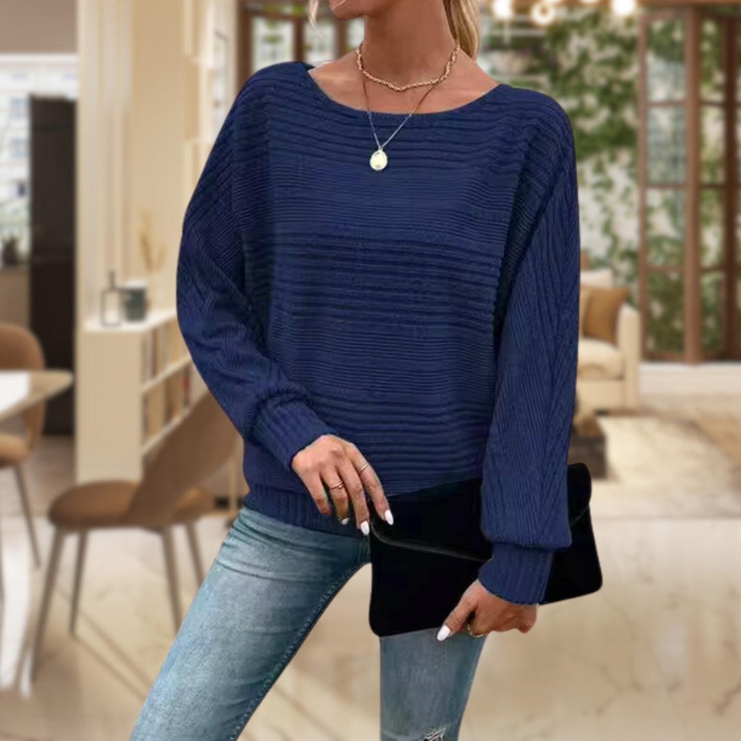 Pullover da donna in maglia a righe – Stile classico e comfort