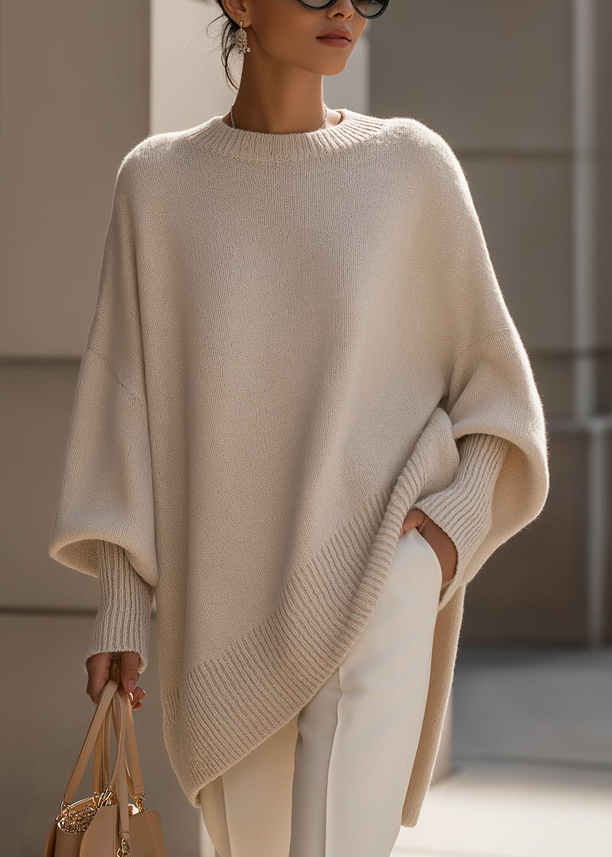 Pullover da Donna in Maglia Acrilica Morbida | Confortevole Maglia Oversize con Maniche a Pipistrello | Calda Moda Invernale