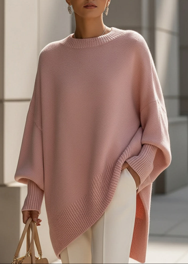Pullover da Donna in Maglia Acrilica Morbida | Confortevole Maglia Oversize con Maniche a Pipistrello | Calda Moda Invernale