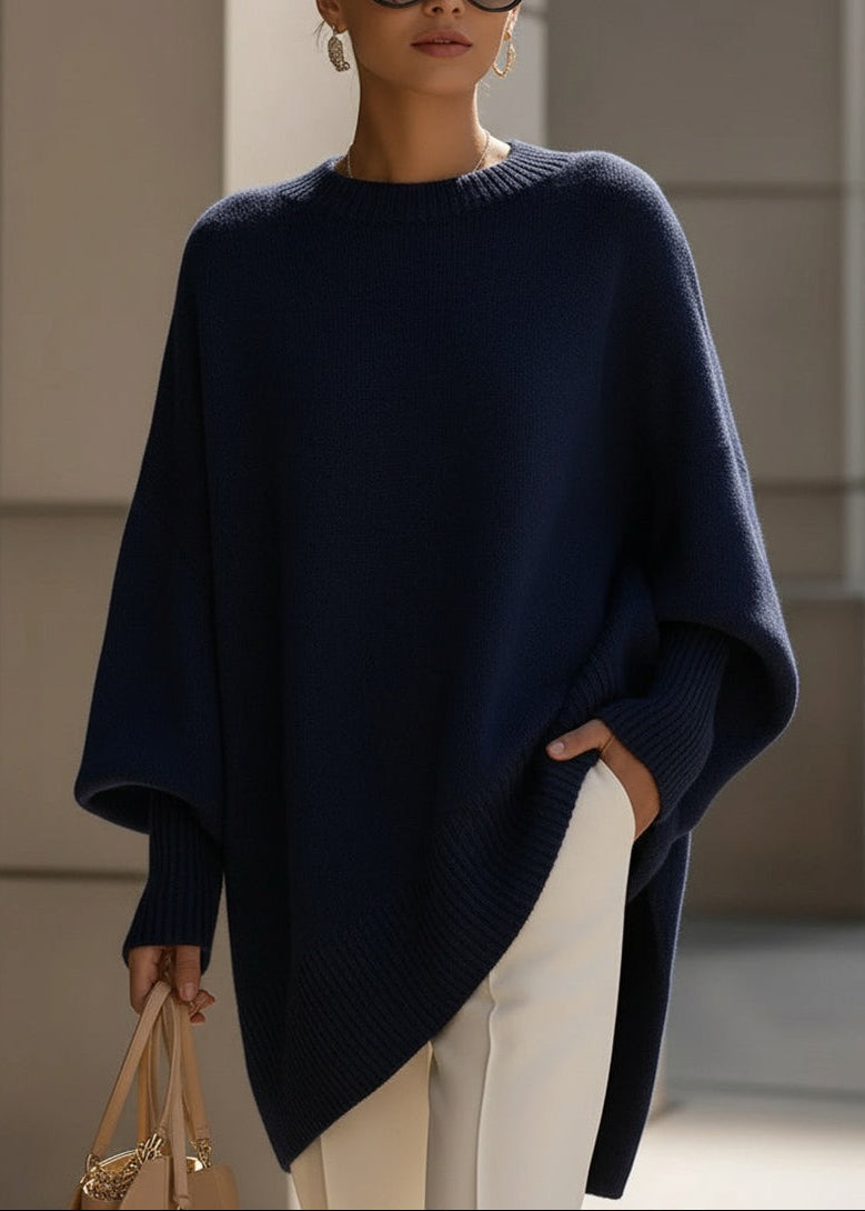 Pullover da Donna in Maglia Acrilica Morbida | Confortevole Maglia Oversize con Maniche a Pipistrello | Calda Moda Invernale