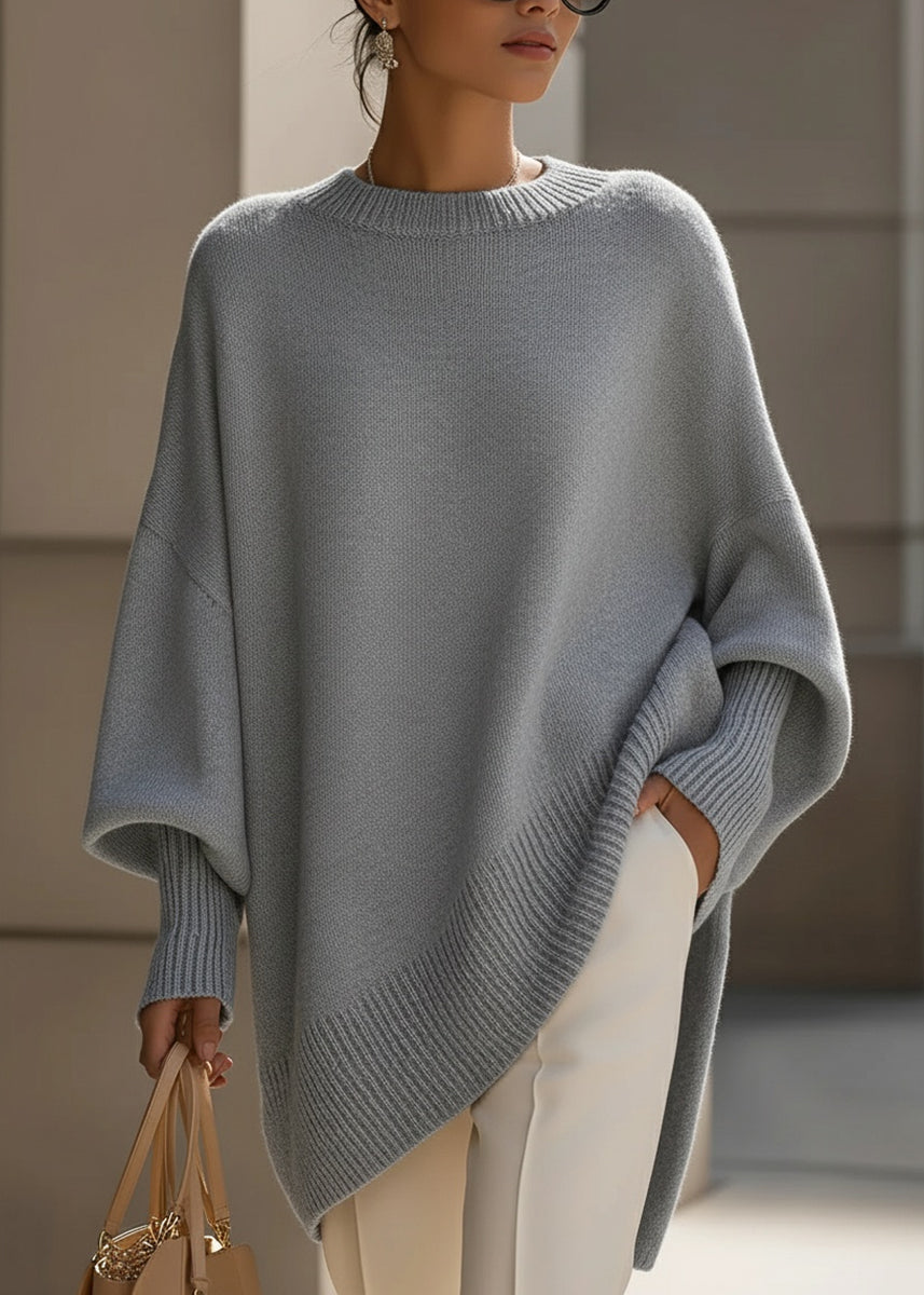 Pullover da Donna in Maglia Acrilica Morbida | Confortevole Maglia Oversize con Maniche a Pipistrello | Calda Moda Invernale