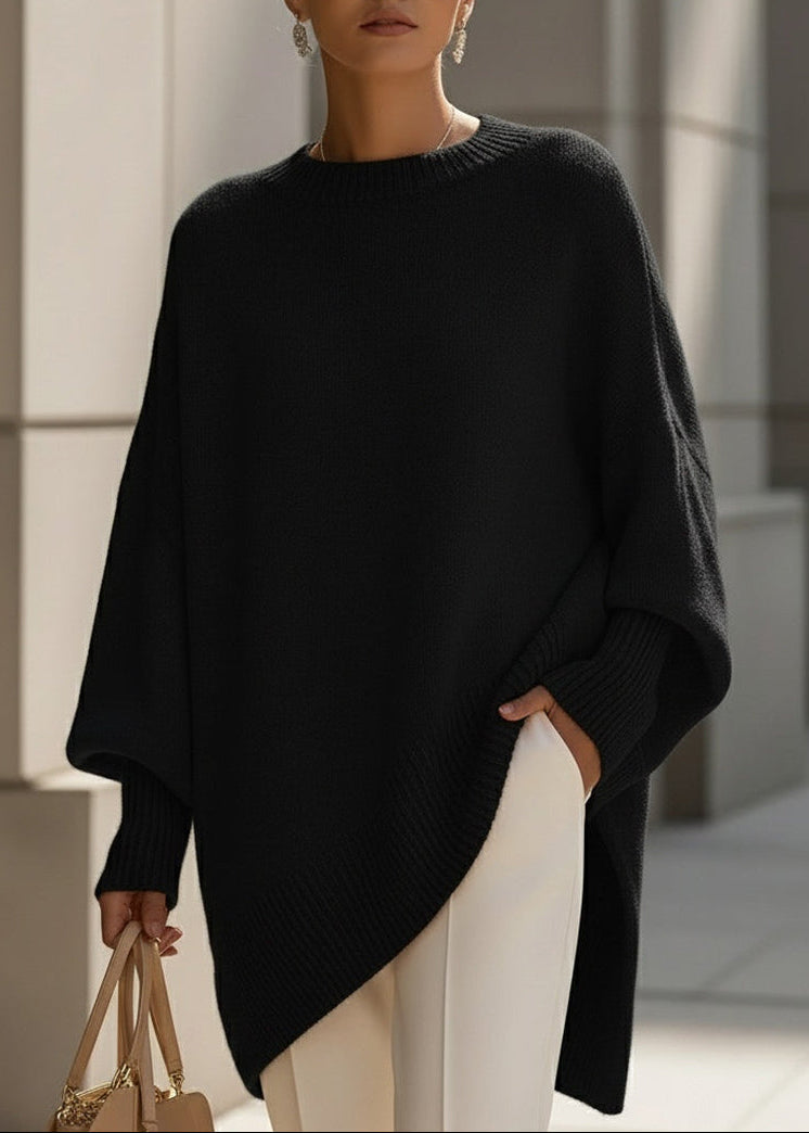 Pullover da Donna in Maglia Acrilica Morbida | Confortevole Maglia Oversize con Maniche a Pipistrello | Calda Moda Invernale