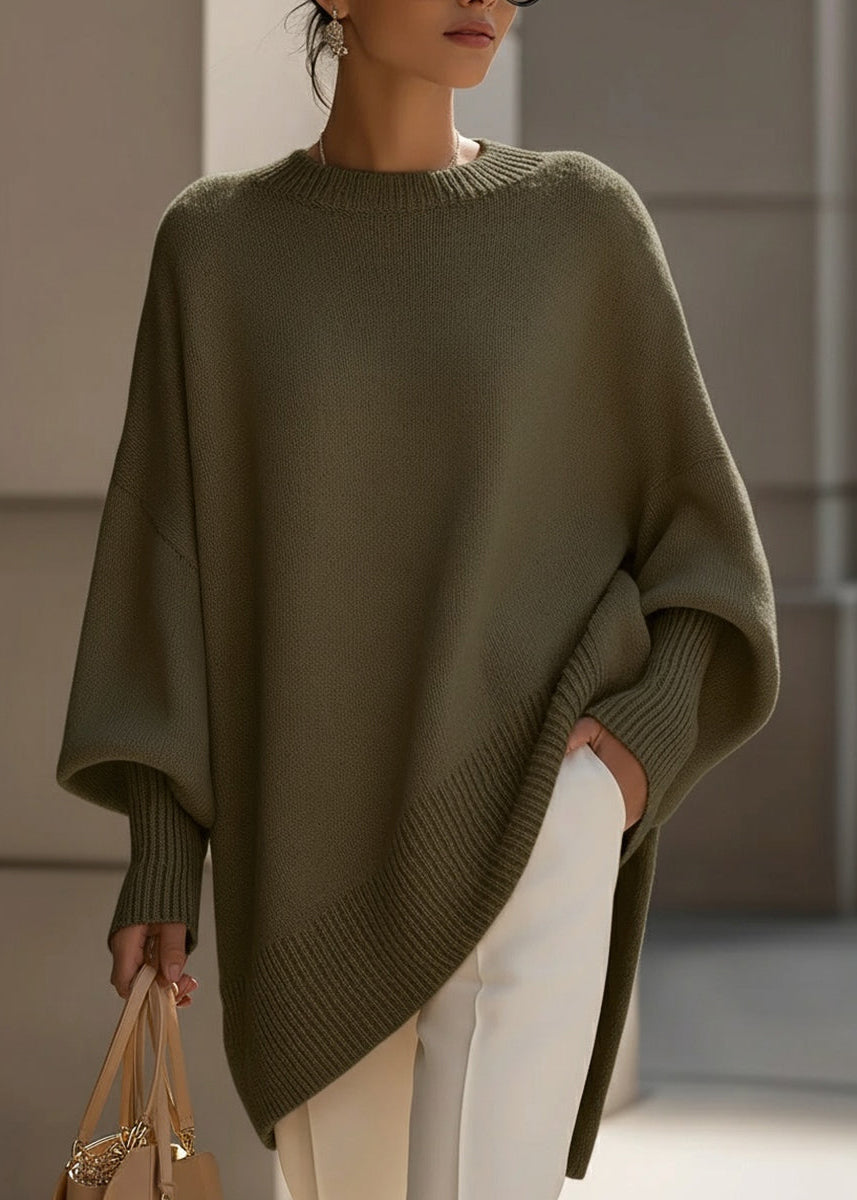 Pullover da Donna in Maglia Acrilica Morbida | Confortevole Maglia Oversize con Maniche a Pipistrello | Calda Moda Invernale