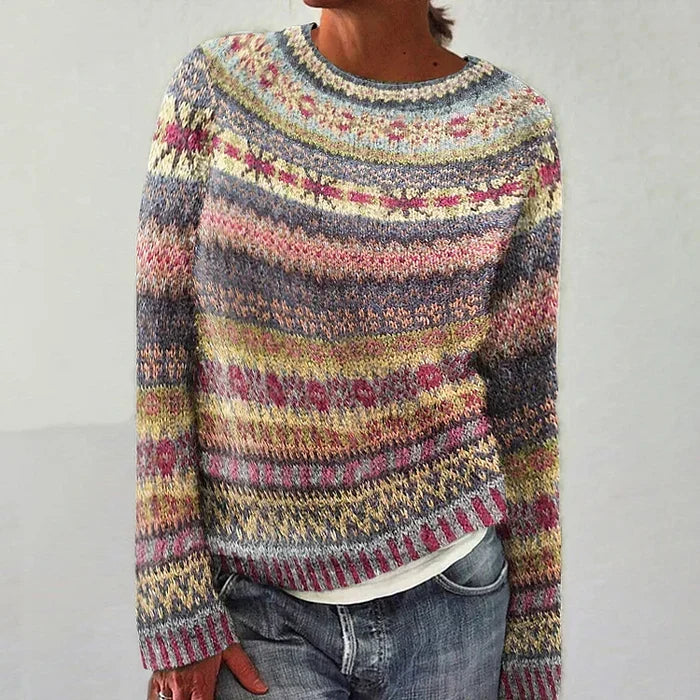 Pullover da donna in maglia con motivo Fair Isle