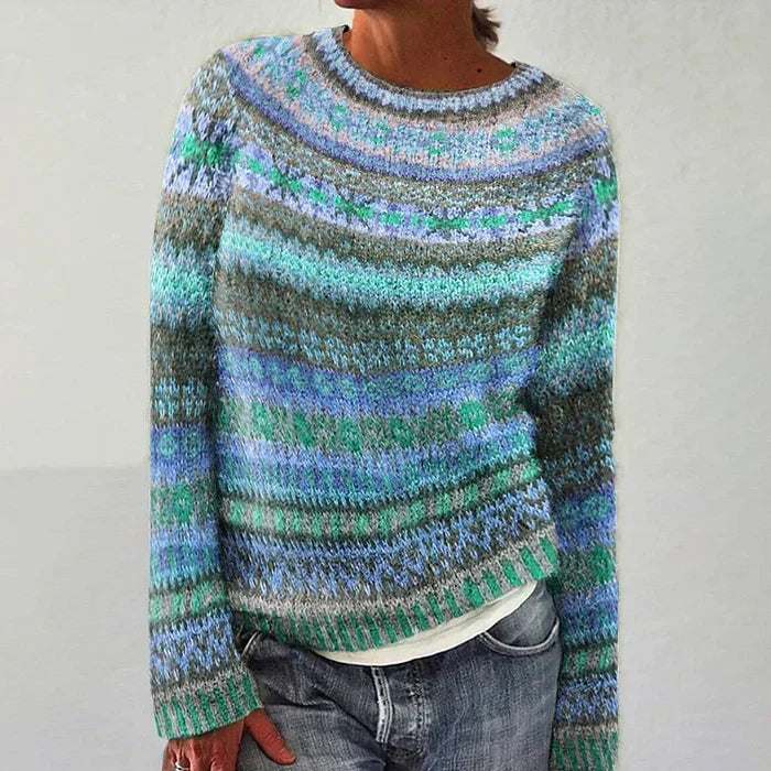 Pullover da donna in maglia con motivo Fair Isle