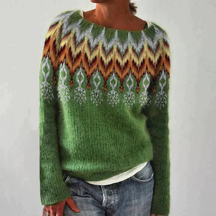 Pullover da donna in maglia con motivo Fair Isle